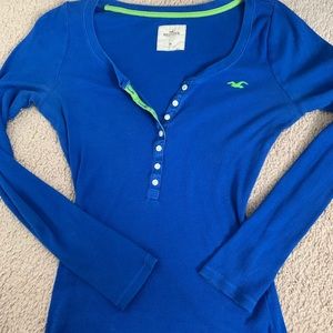 Blue and green hollister long sleeve